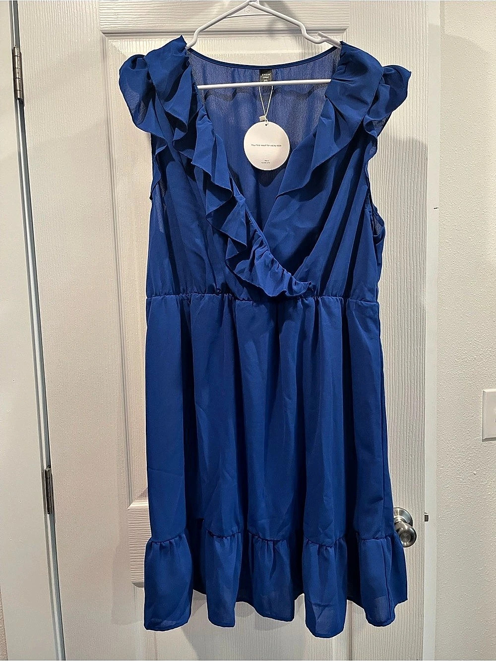 SHEIN Blue Ruffle Mini Dress Size 3XL NWT